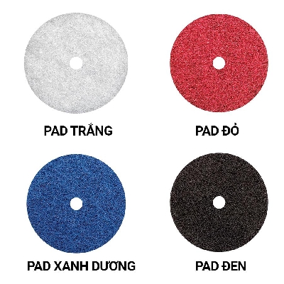 Kinh nghiệm lựa chọn pad cho máy chà sàn - bóng sàn, … nhanh chóng, hiệu quả.
Hiện  nay, trên thị trường có rất nhiều thương hiệu sản xuất pad chà sàn bao  gồm các kích thước 16 inch, 17 inch, 18 inch, 20 inch. Có độ dày tầm  khoảng 3 – 4 cm 